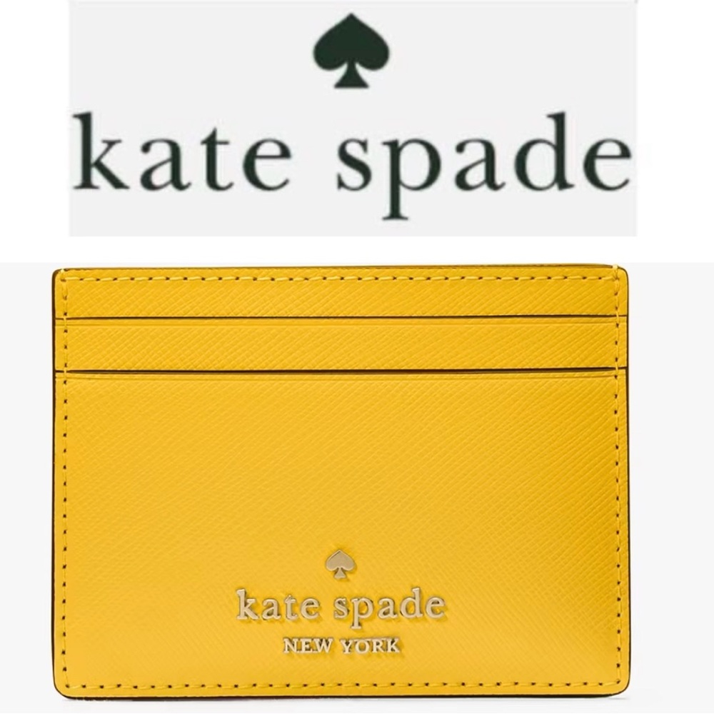 NEW Kate spade Madison Small Slim Card Holder; Daffodil